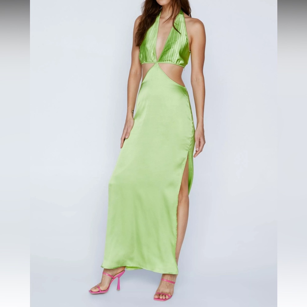 Silk cutout maxi dress